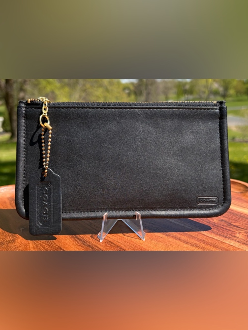 Vintage COACH Black Glovetanned Leather Skinny Case Like New